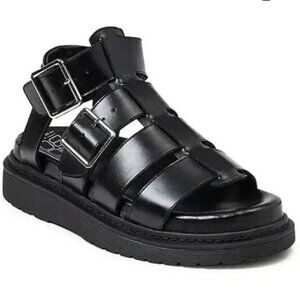 No Boundaries NWOT SZ 9 Black Caged Platform Sandal Comfort Boho Y2K Edgy